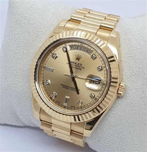 yellow gold rolex day date 41mm roman numerals diamonds|rolex day date 41mm discontinued.